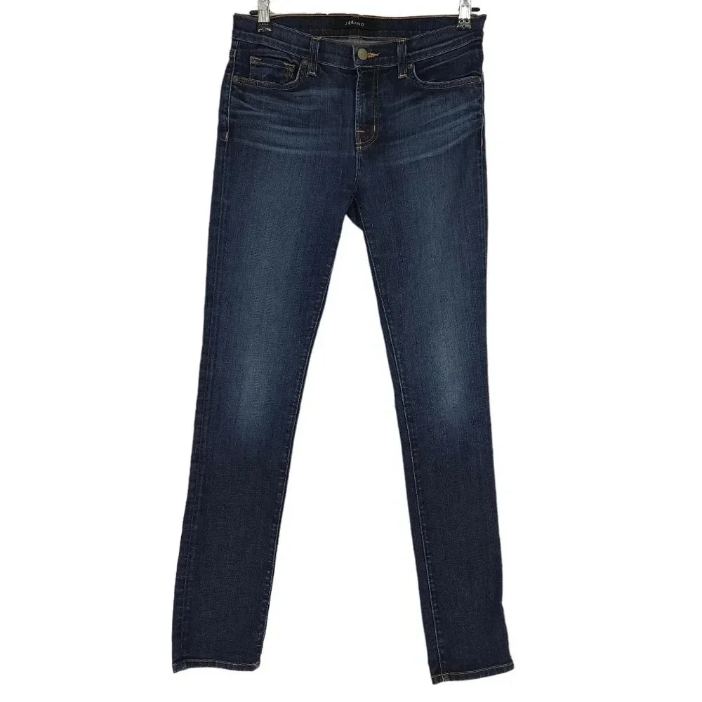 J Brand Skinny Jeans Mid Rise Dark Vintage Wash Slim Denim - Picture 1 of 6